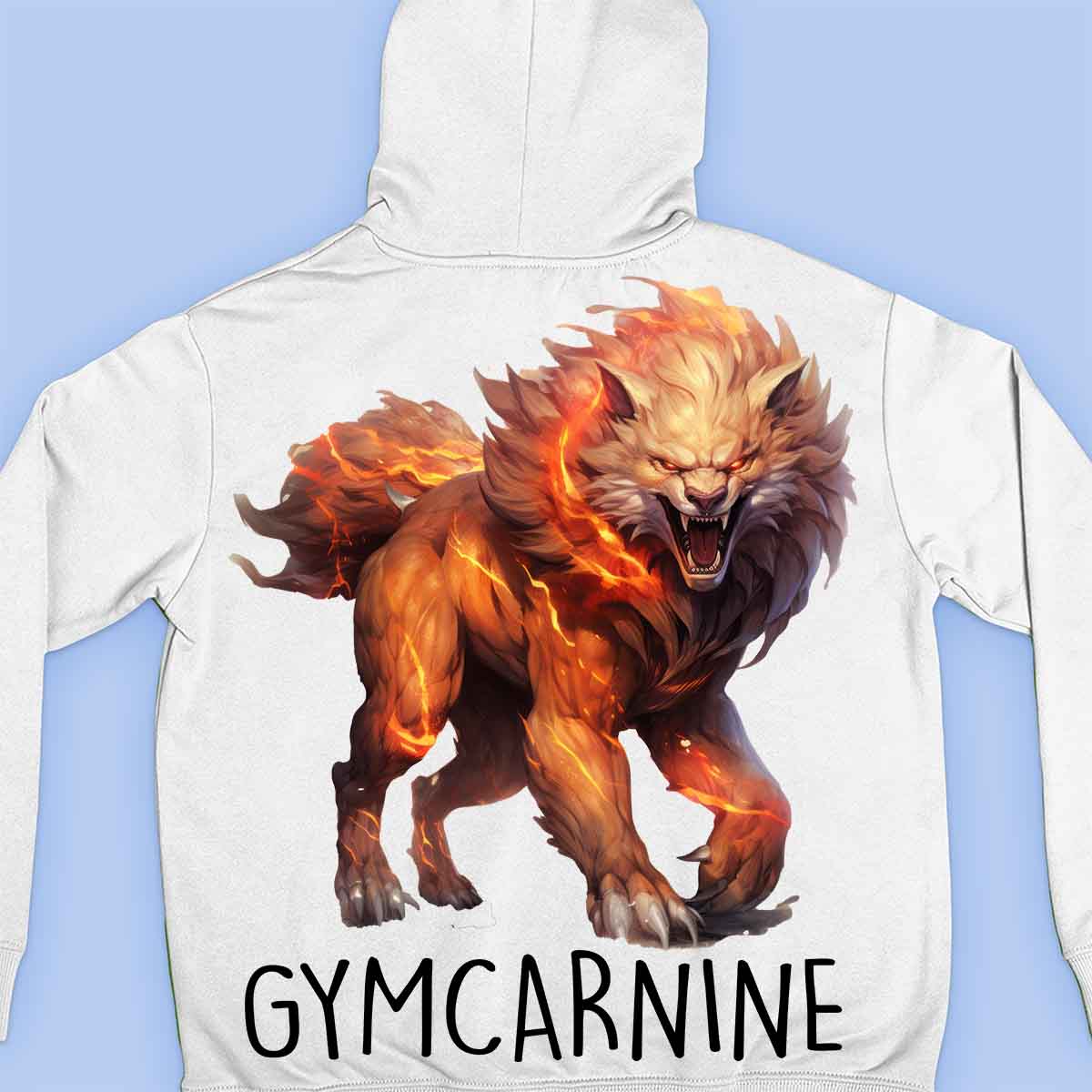 Gymcarnine - Sudadera con capucha premium unisex con estampado en la espalda