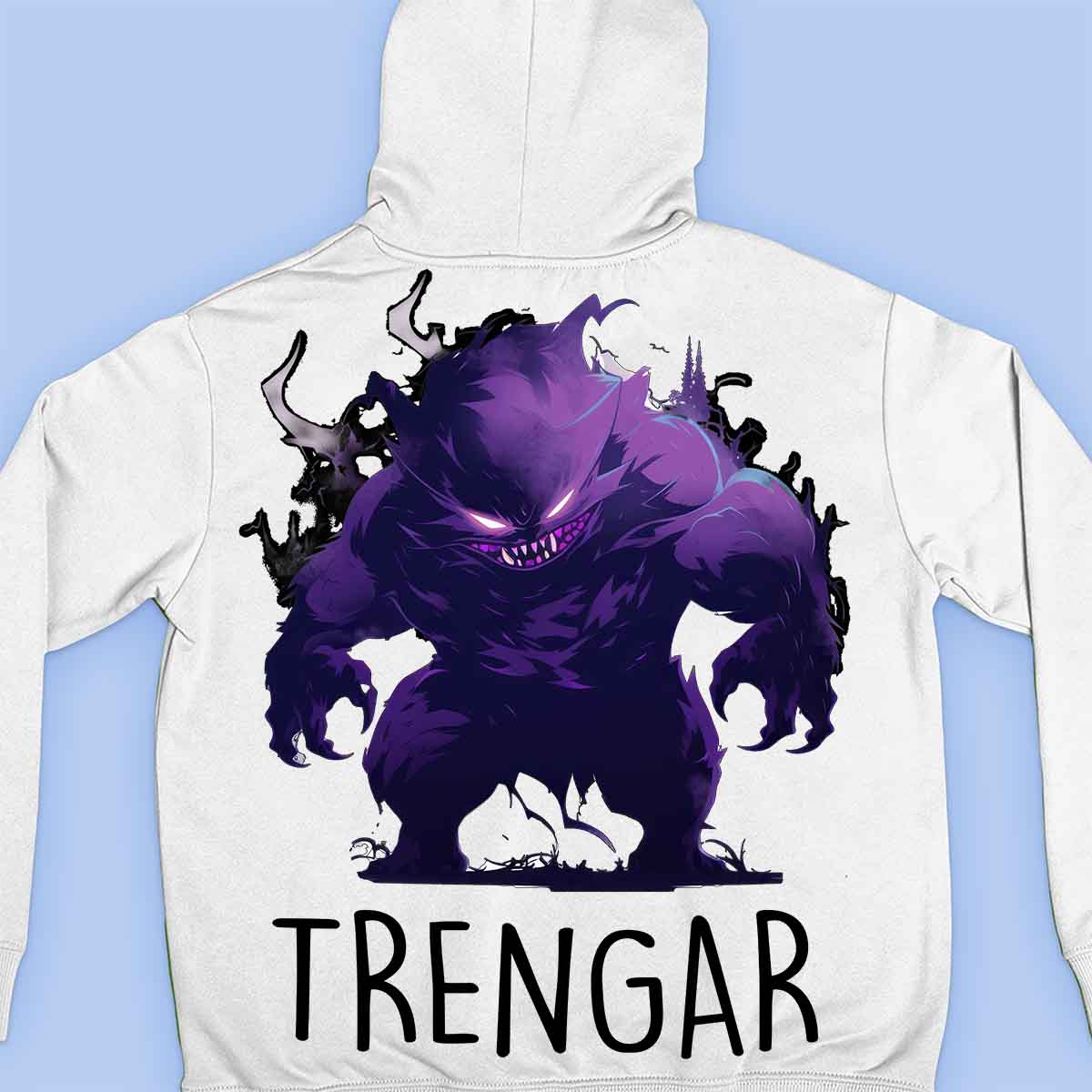 Trengar - Sudadera con capucha premium unisex con estampado trasero