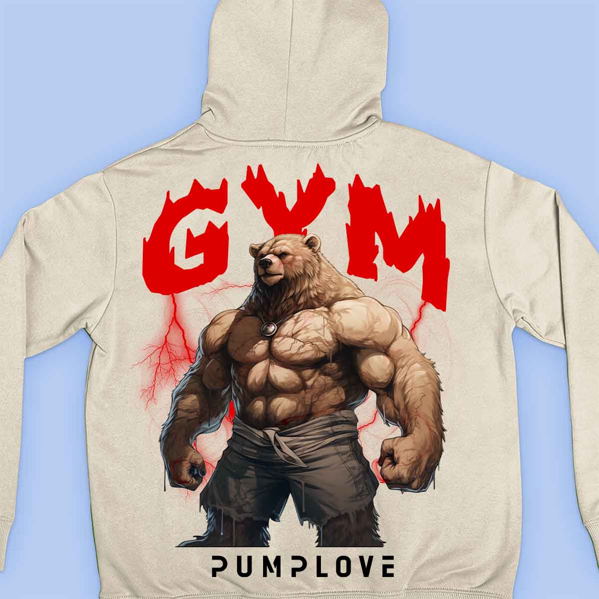 Gym Near - Sudadera con capucha premium unisex con estampado en la espalda