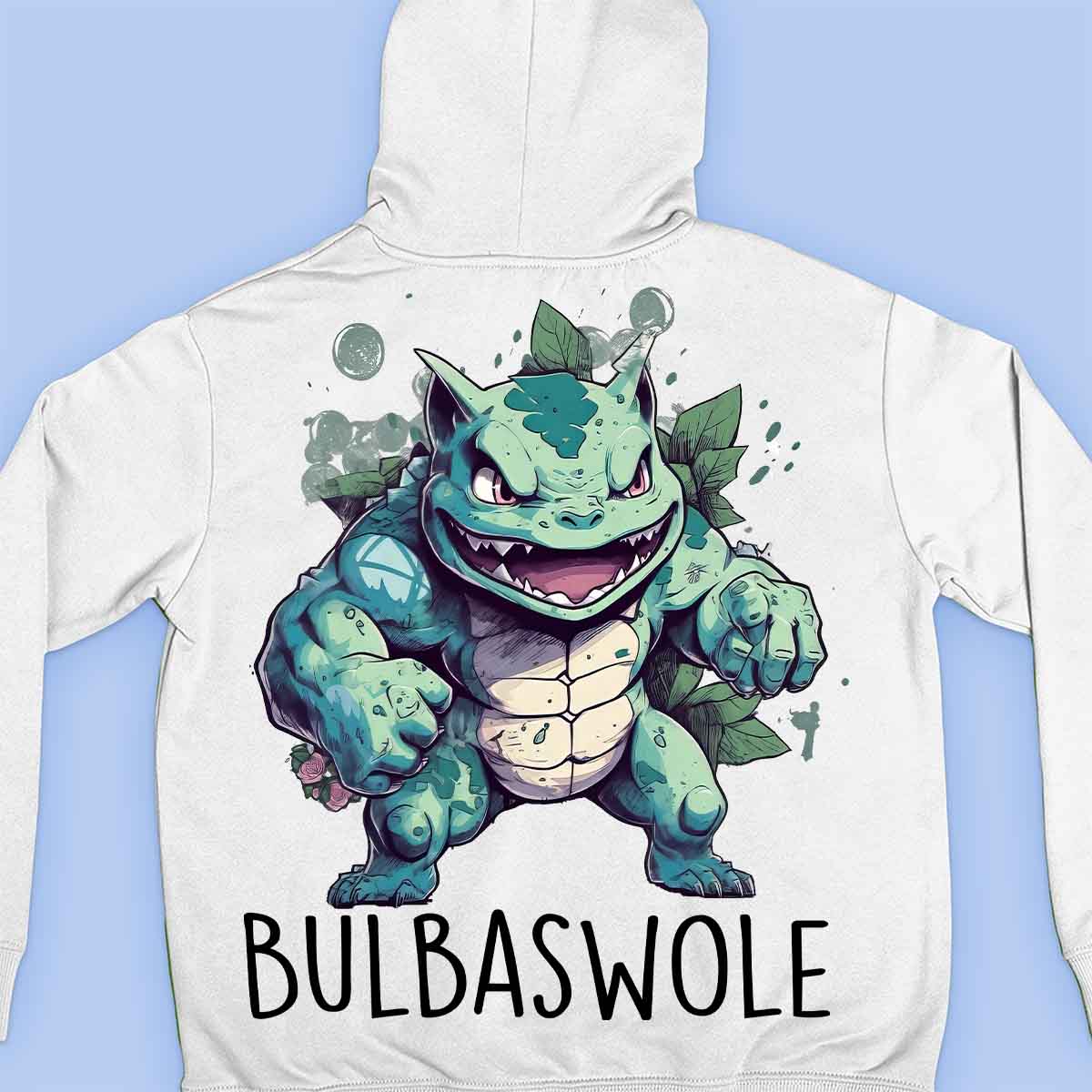Bulbaswole - Sudadera con capucha premium unisex con estampado en la espalda