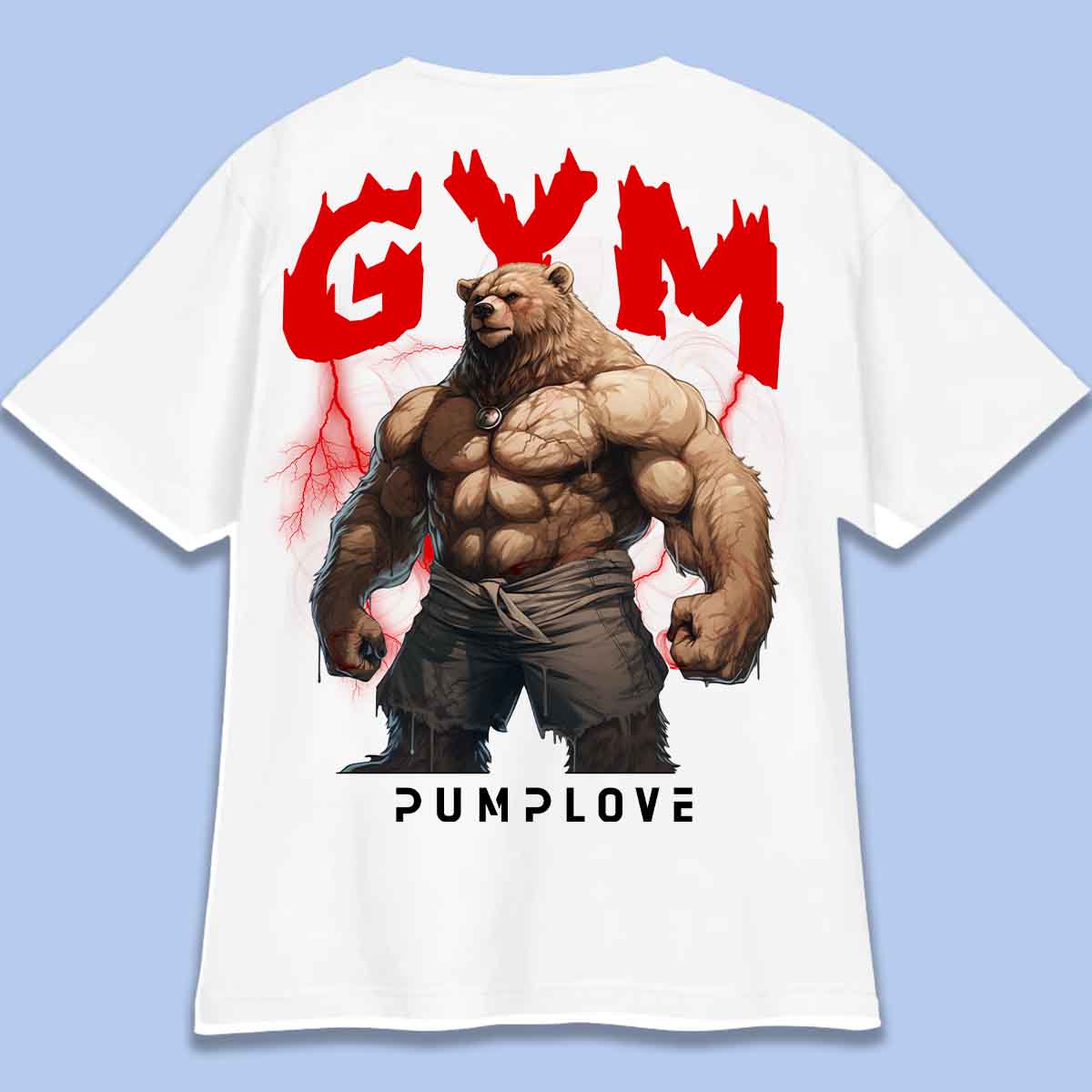 Gym Bear - Camiseta Oversize Unisex Backprint