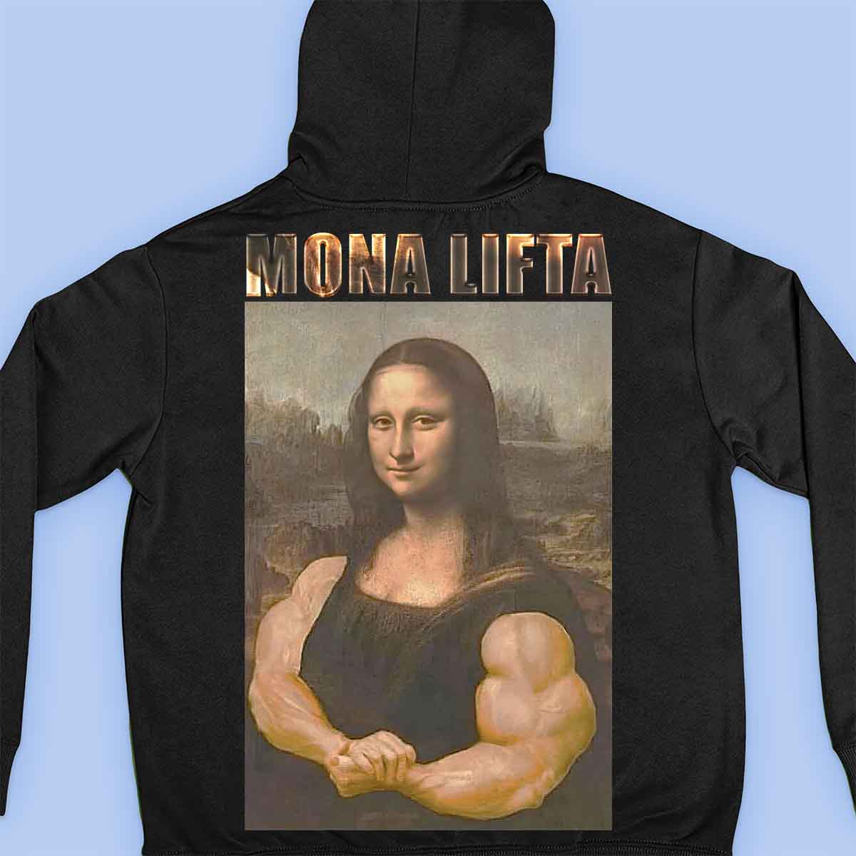 Mona Lifta - Sudadera con capucha premium unisex con estampado en la espalda