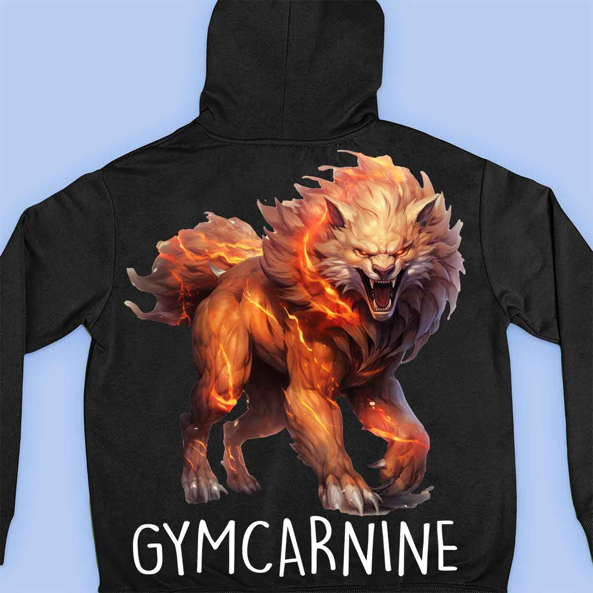 Gymcarnine - Sudadera con capucha premium unisex con estampado en la espalda