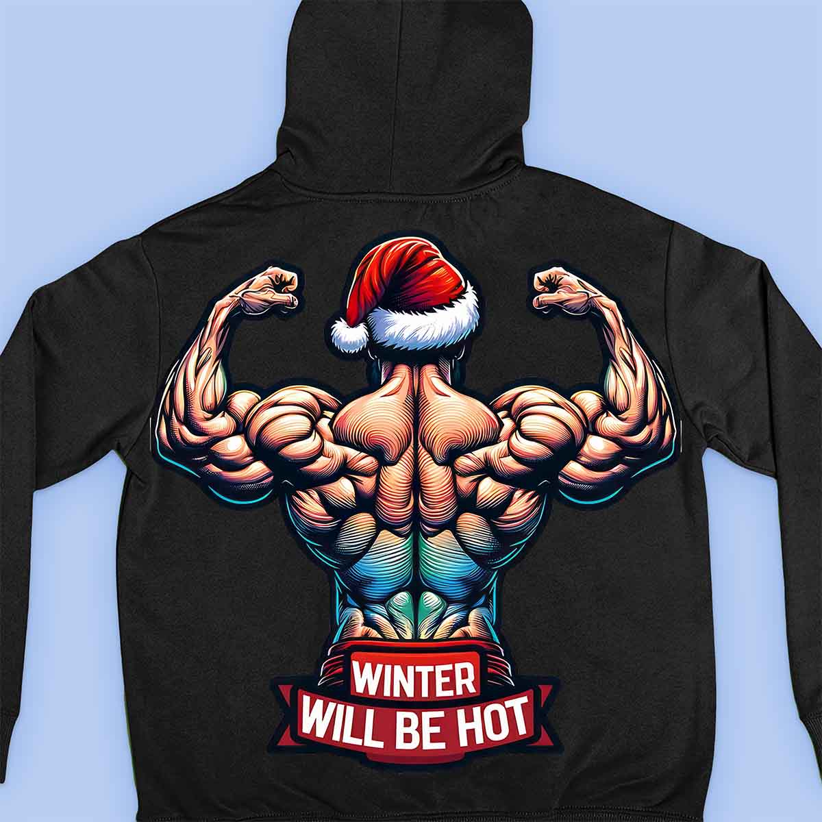 Hot Winter - Sudadera con capucha premium unisex con estampado en la espalda