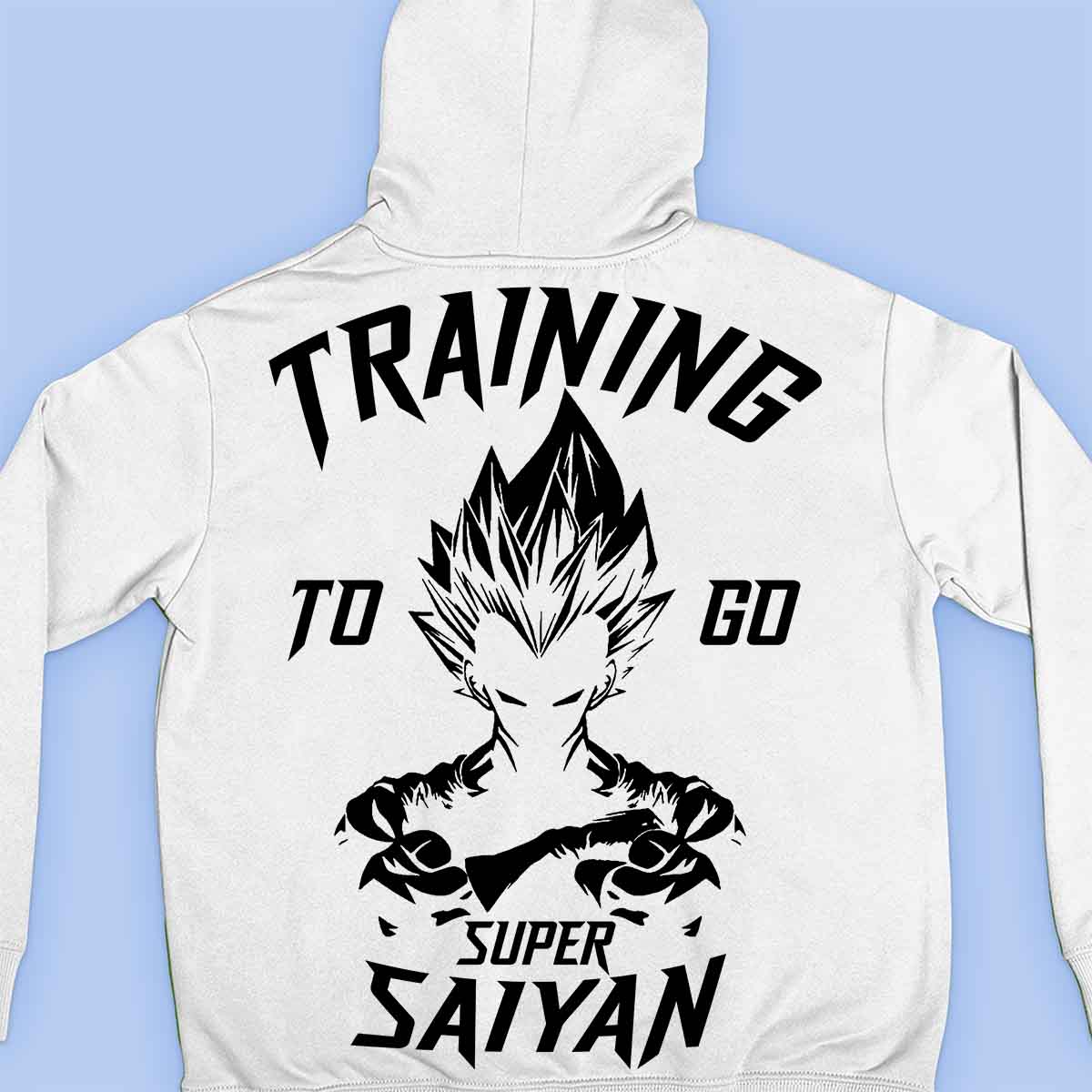 Saiyan - Sudadera con capucha premium unisex con estampado trasero