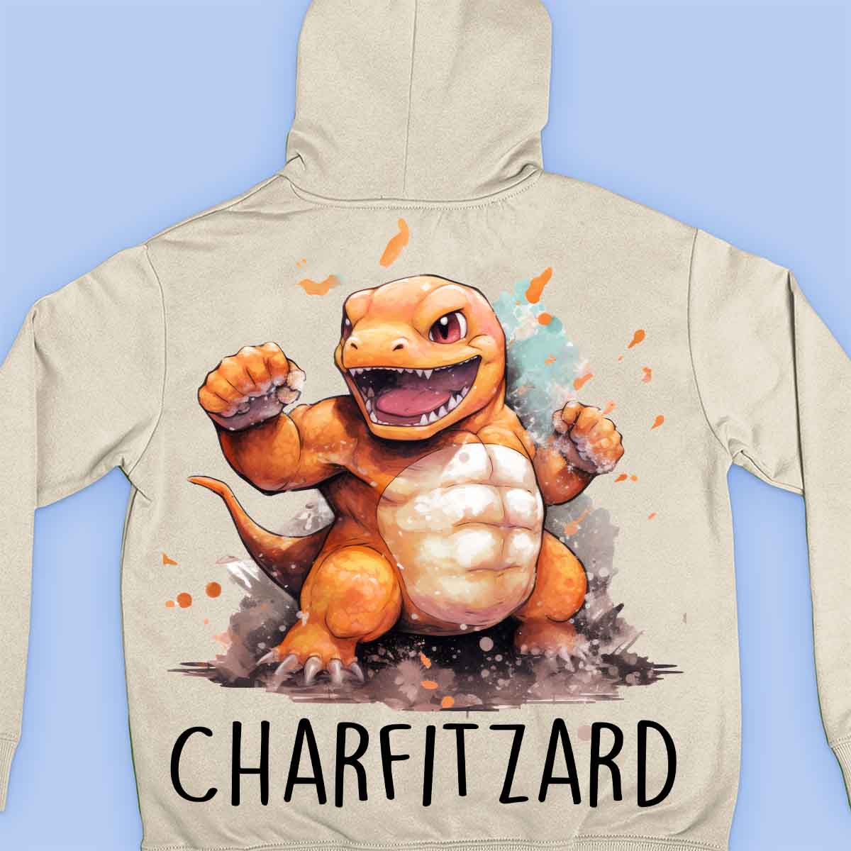 Charfitzard - Sudadera con capucha premium unisex con estampado en la espalda