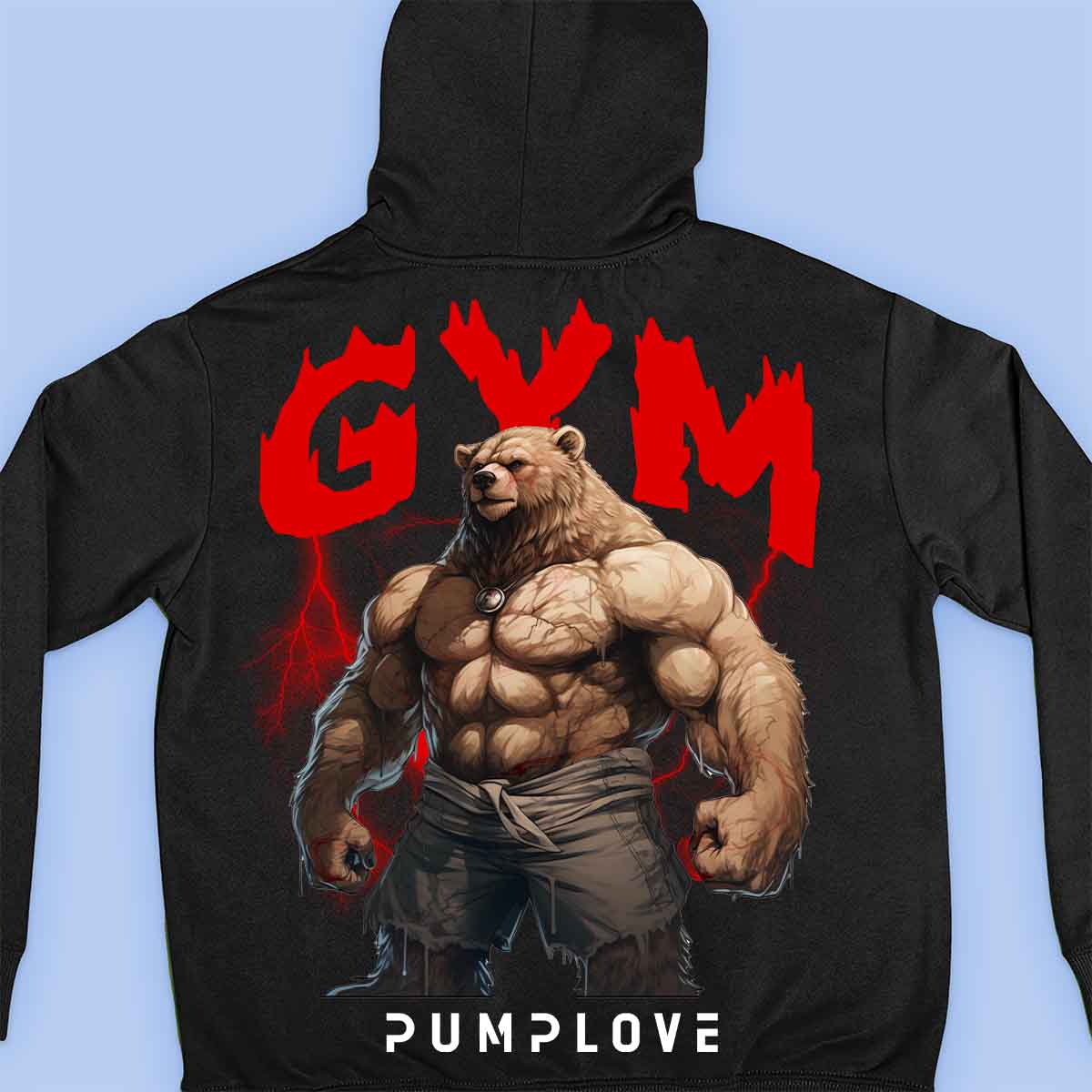 Gym Near - Sudadera con capucha premium unisex con estampado en la espalda