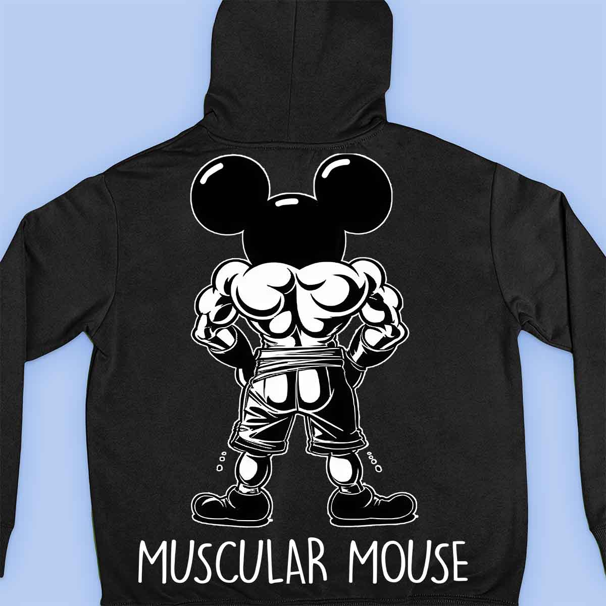 Muscular Mouse - Sudadera con capucha premium unisex con estampado en la espalda