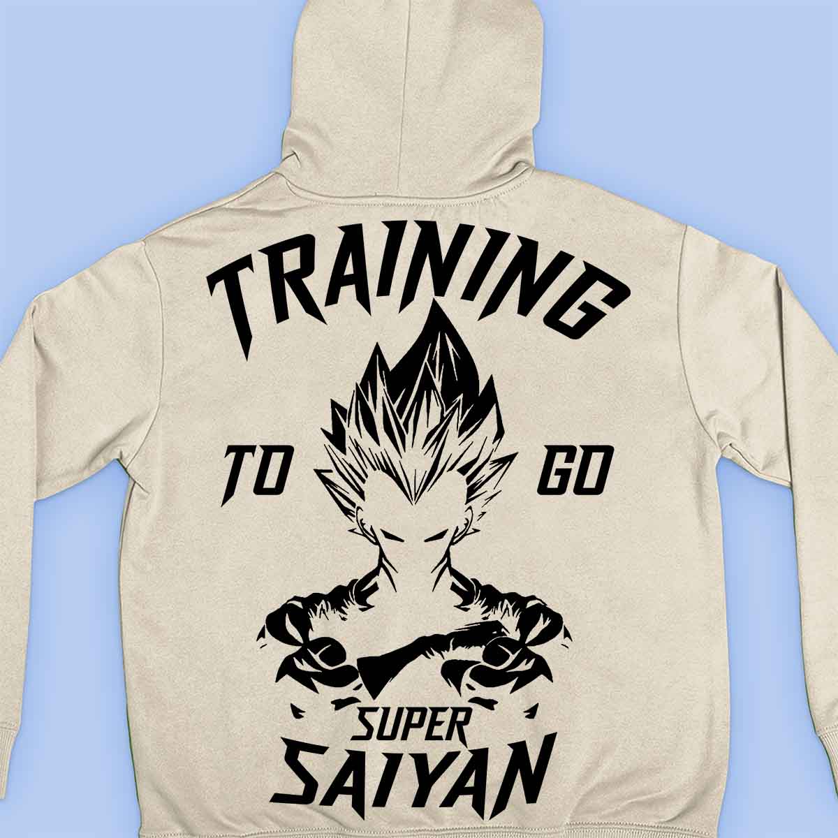 Saiyan - Sudadera con capucha premium unisex con estampado trasero