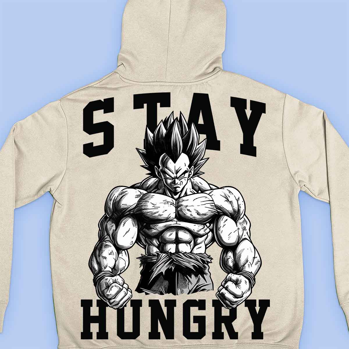 Stay Hungry - Sudadera con capucha premium unisex con estampado en la espalda