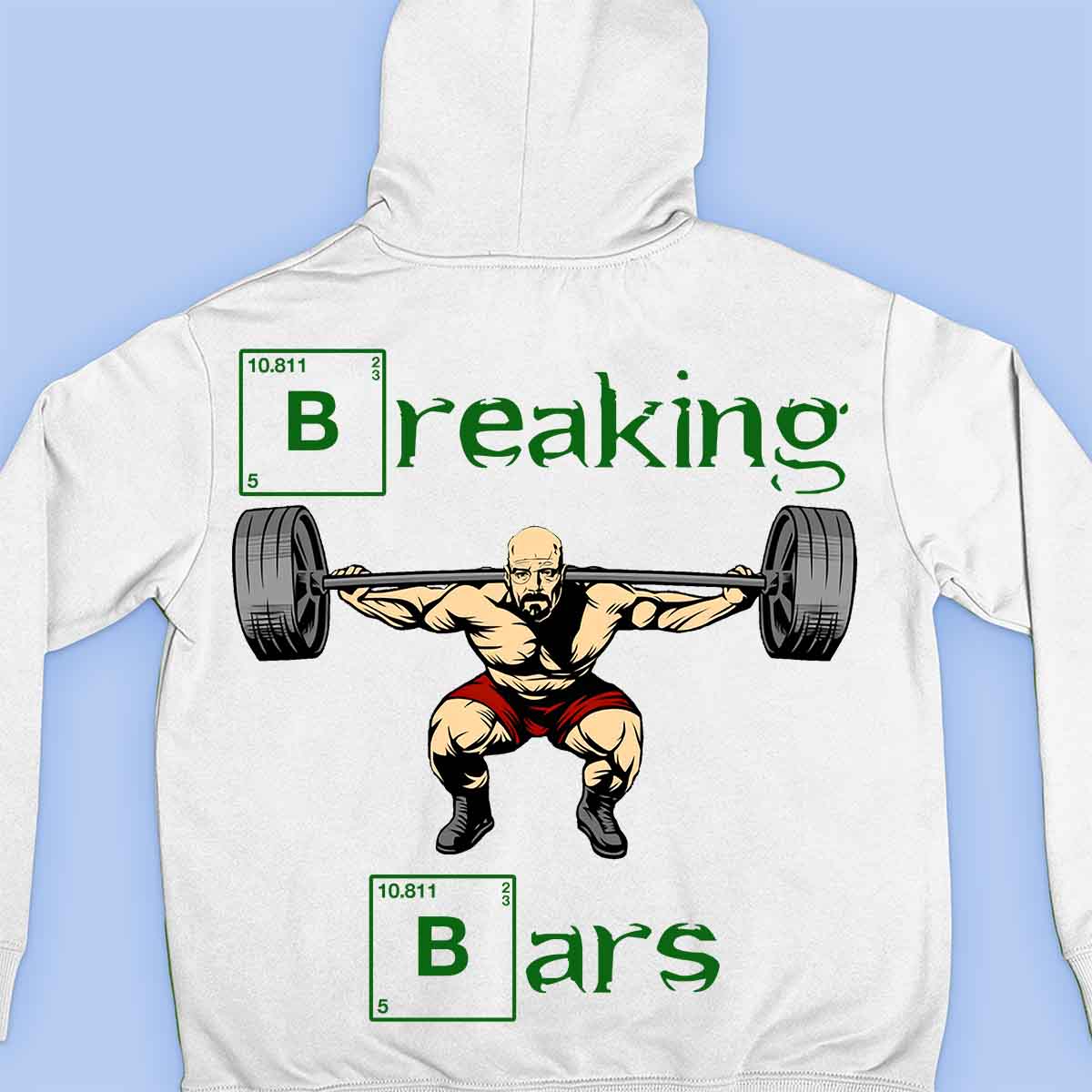 Breaking Bars - Sudadera con capucha premium unisex con estampado en la espalda