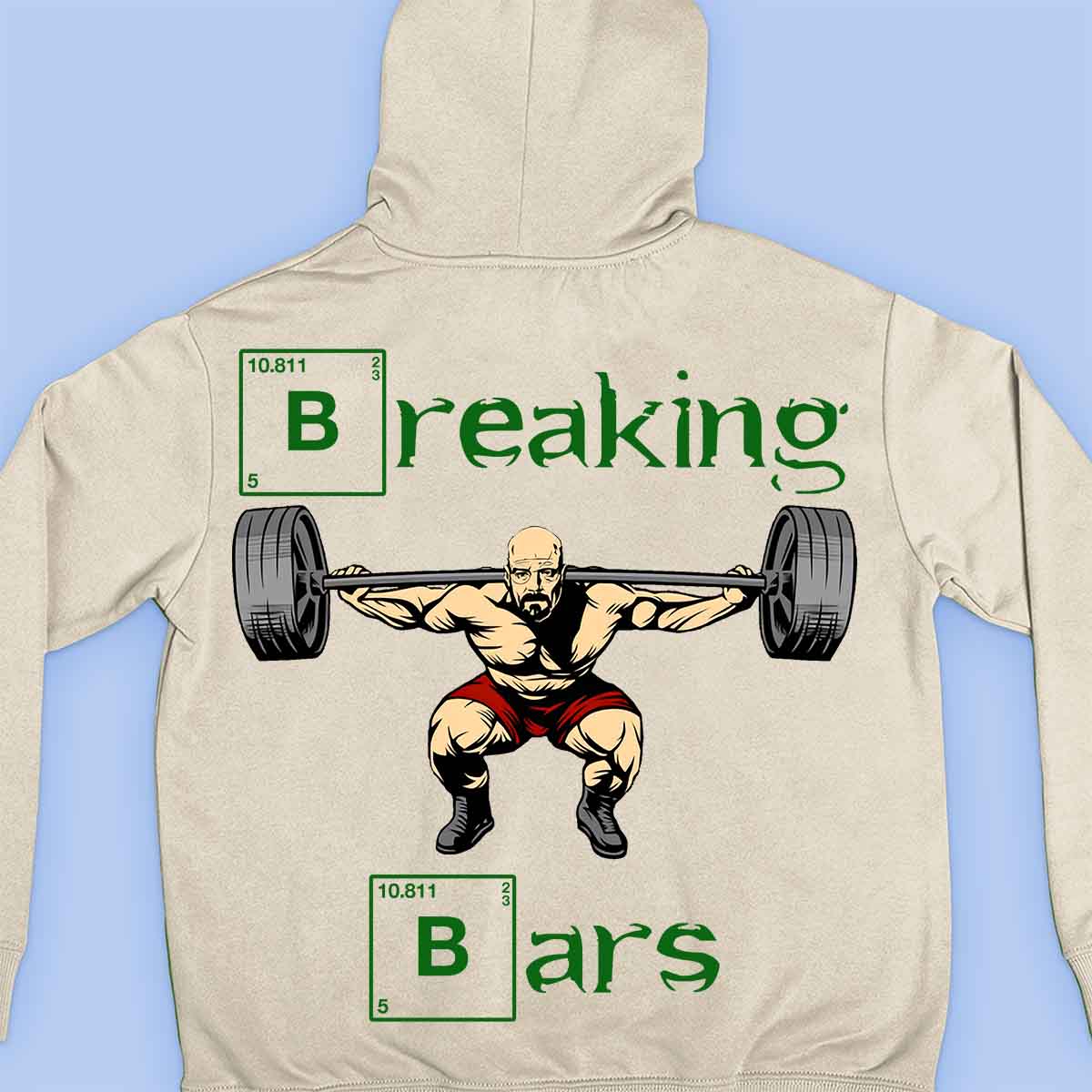 Breaking Bars - Sudadera con capucha premium unisex con estampado en la espalda