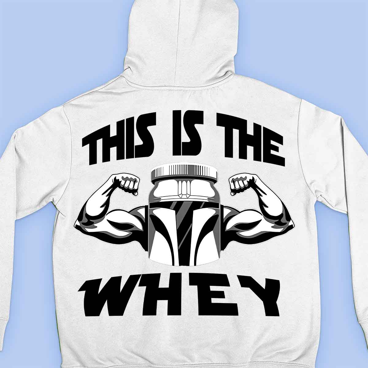 The Whey - Sudadera con capucha premium unisex con estampado en la espalda