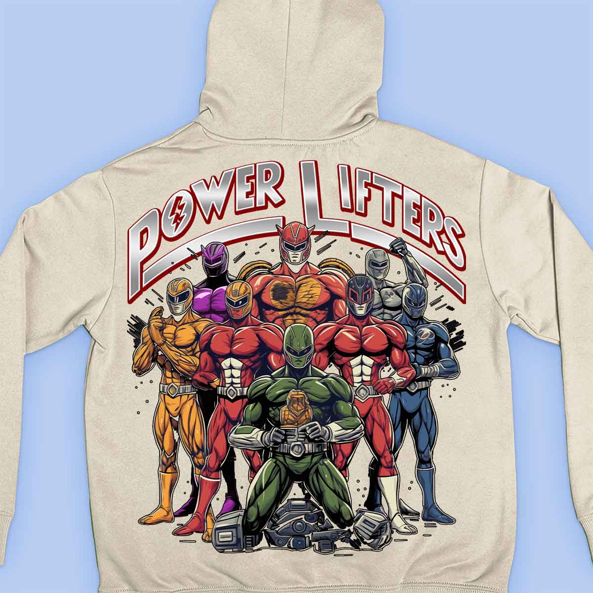 Power Lifters - Sudadera con capucha premium unisex con estampado en la espalda