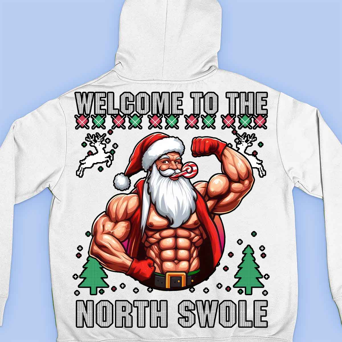 North Swole - Sudadera con capucha premium unisex con estampado en la espalda