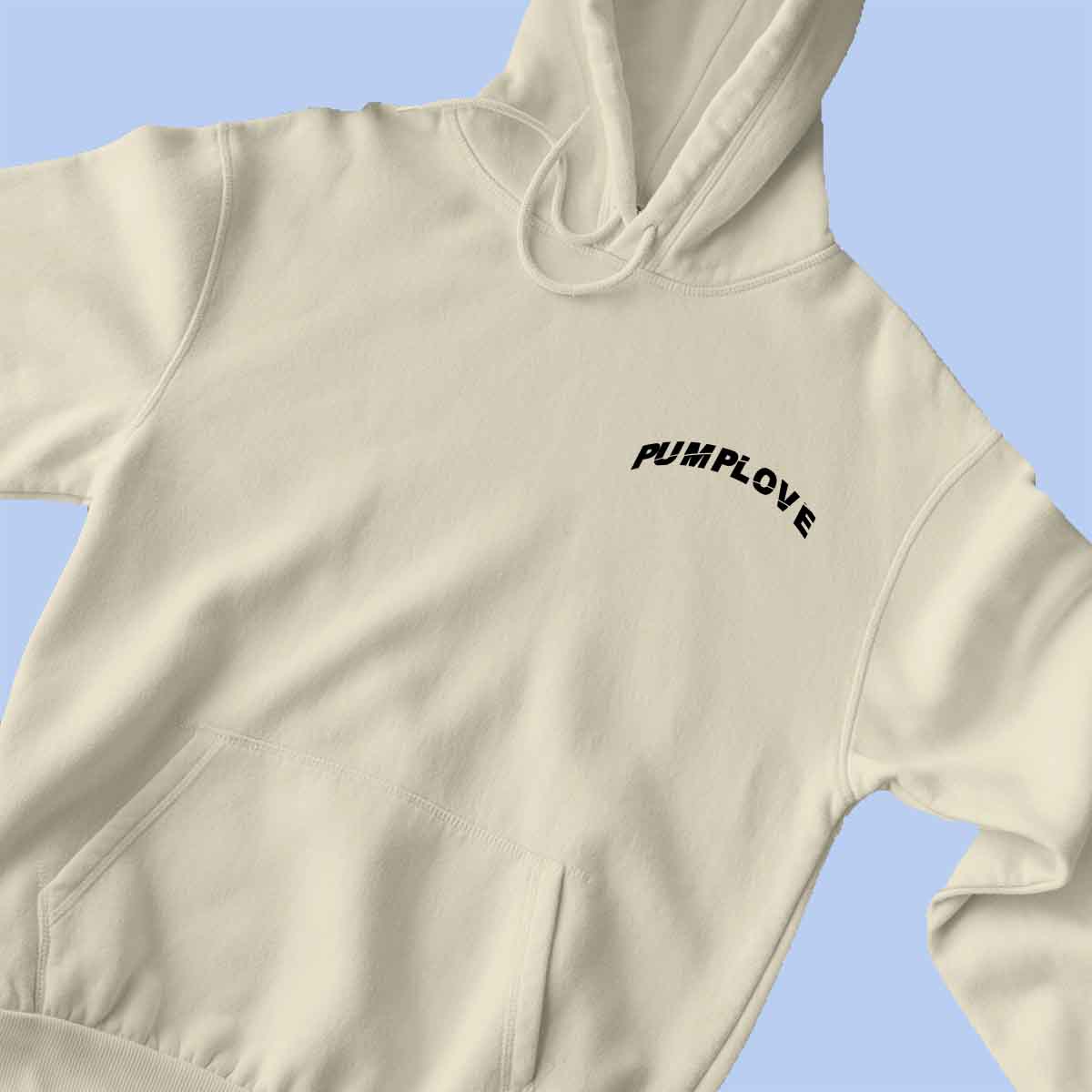 Pumplove - Sudadera con capucha premium unisex con estampado en la espalda