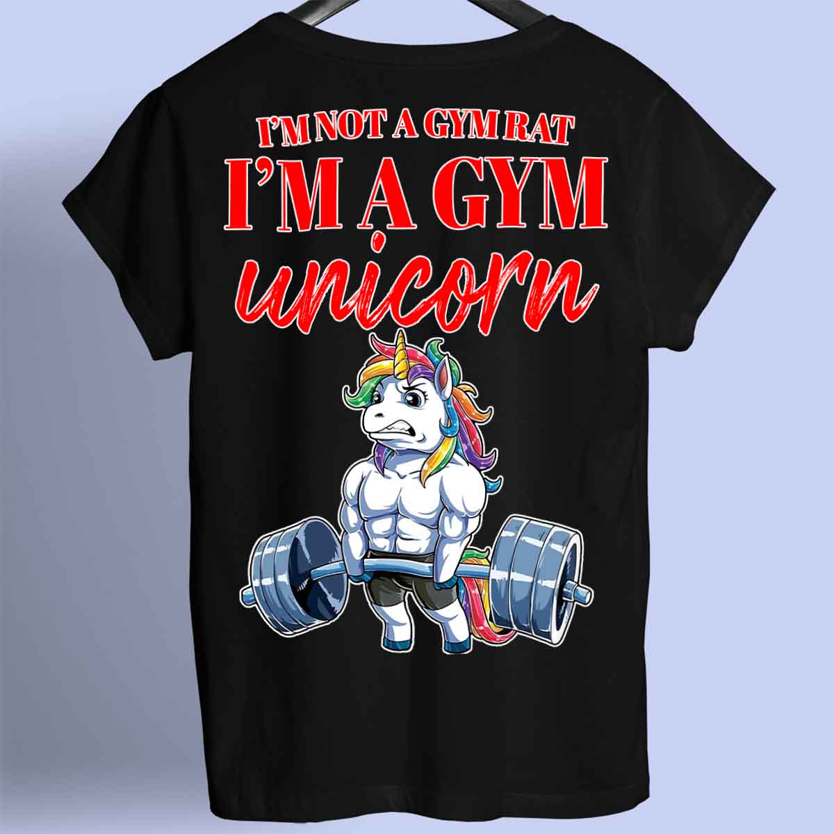 Gym Unicorn - Camiseta Premium Unisex Backprint