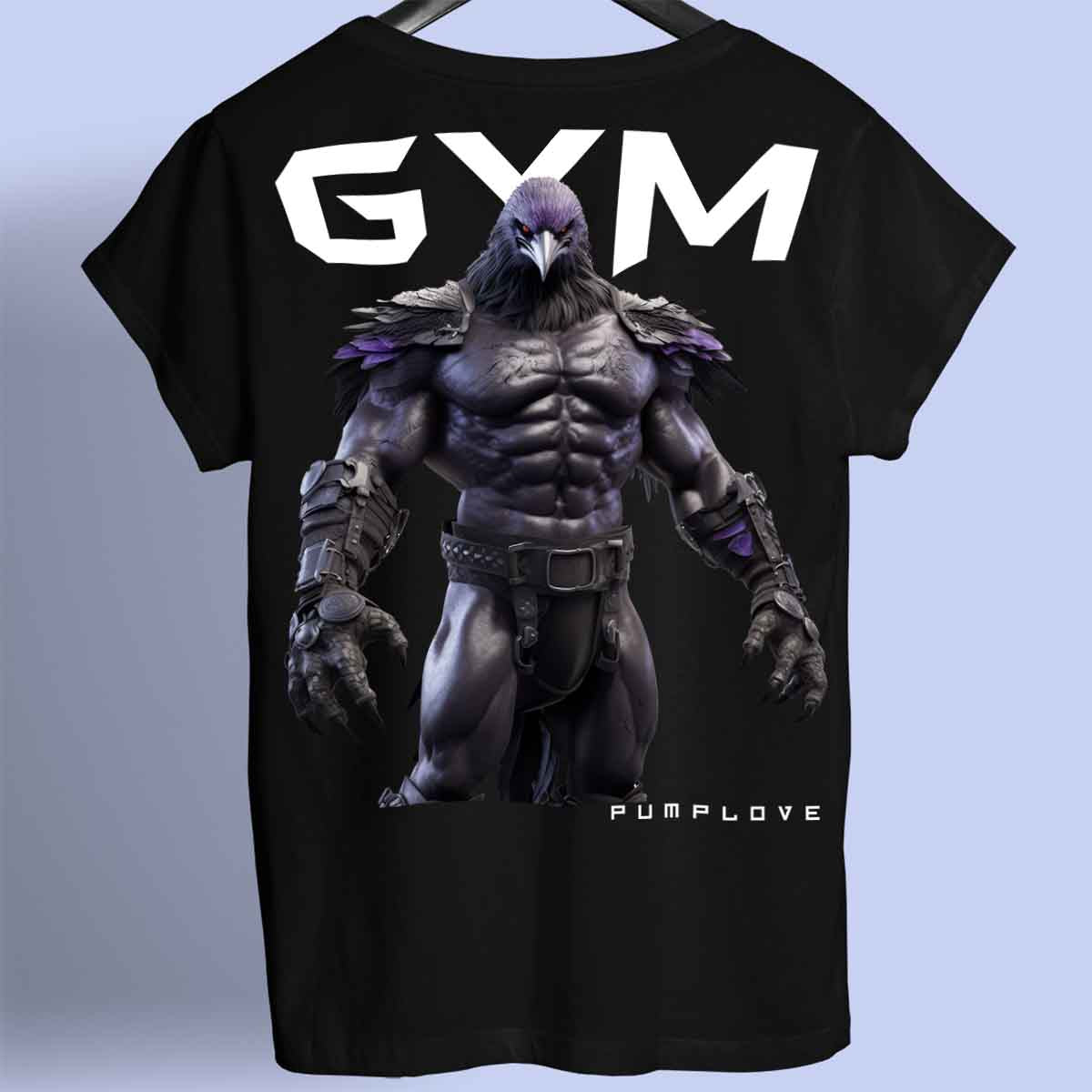 Gym Raven - Camiseta premium unisex con estampado en la espalda