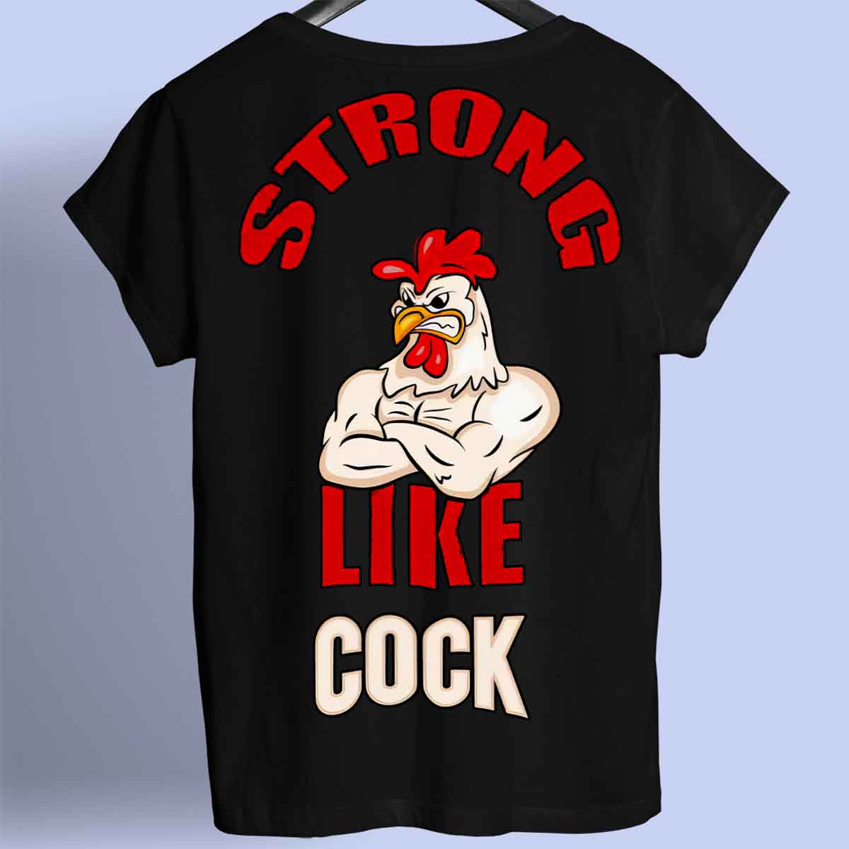 Strong Like - Camiseta premium unisex con estampado en la espalda