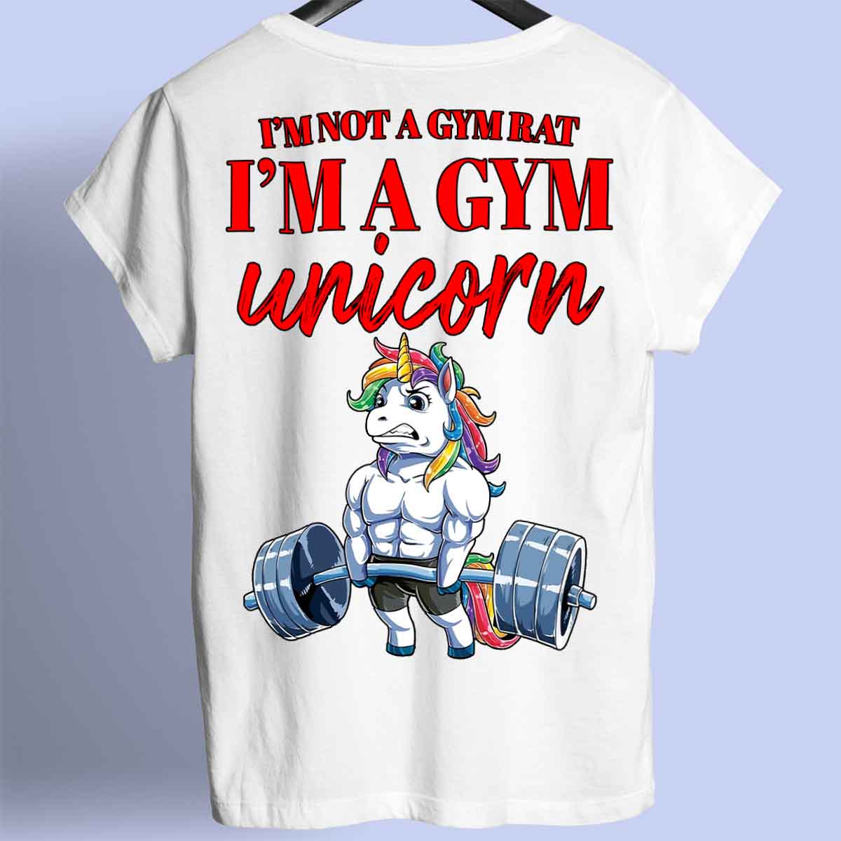 Gym Unicorn - Camiseta Premium Unisex Backprint