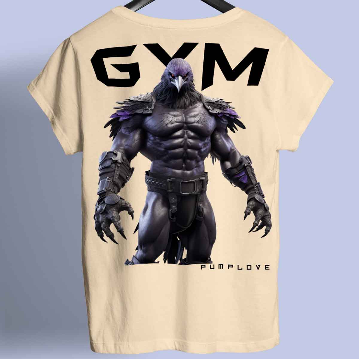 Gym Raven - Camiseta premium unisex con estampado en la espalda