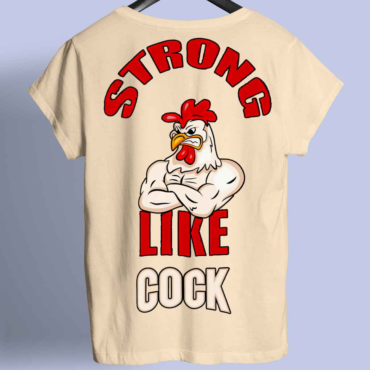 Strong Like - Camiseta premium unisex con estampado en la espalda