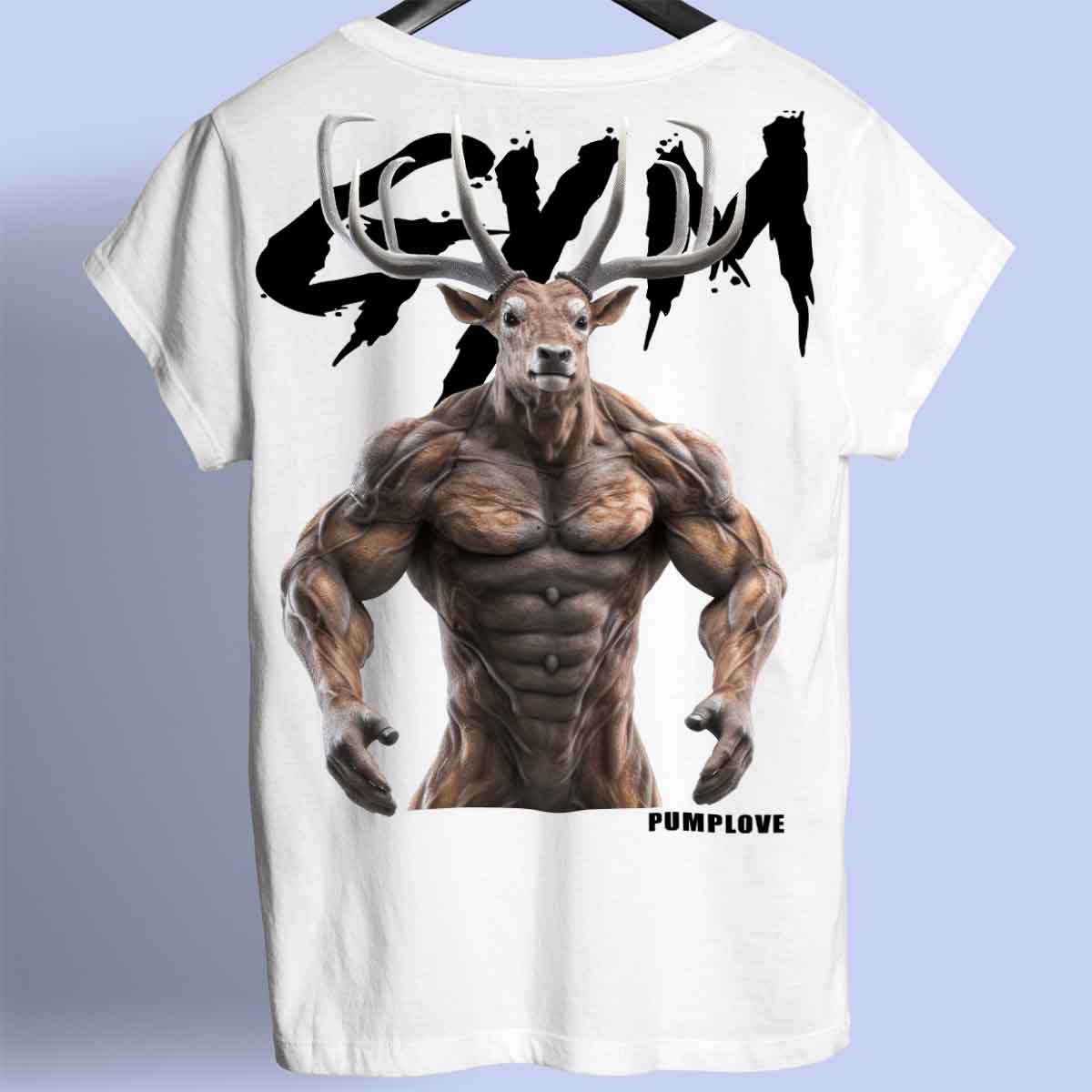 Gym Deer - Camiseta premium unisex con estampado en la espalda