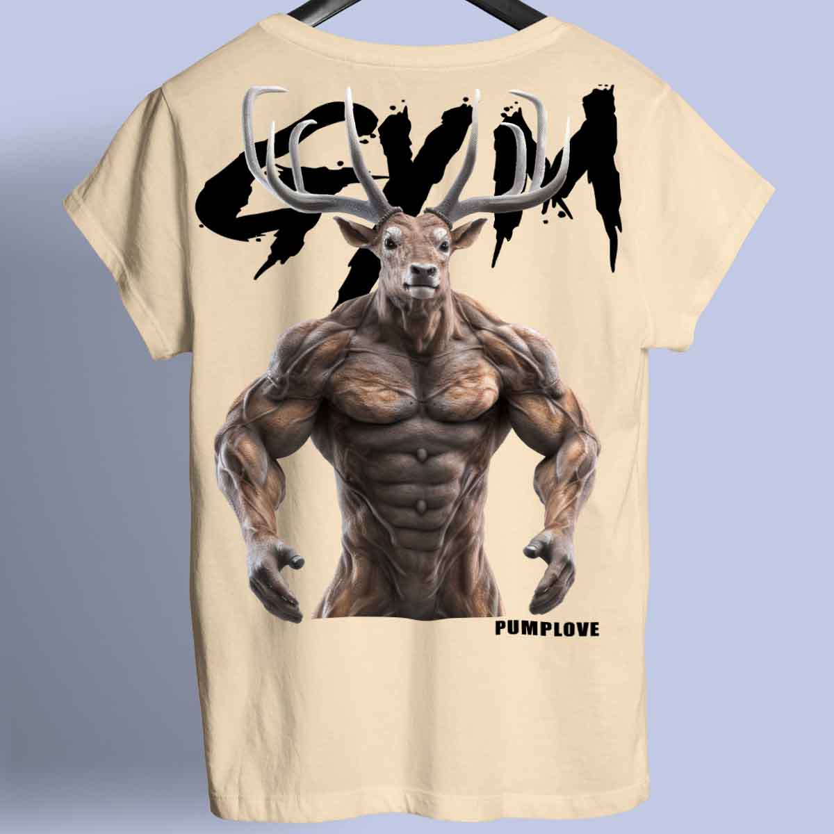 Gym Deer - Camiseta premium unisex con estampado en la espalda