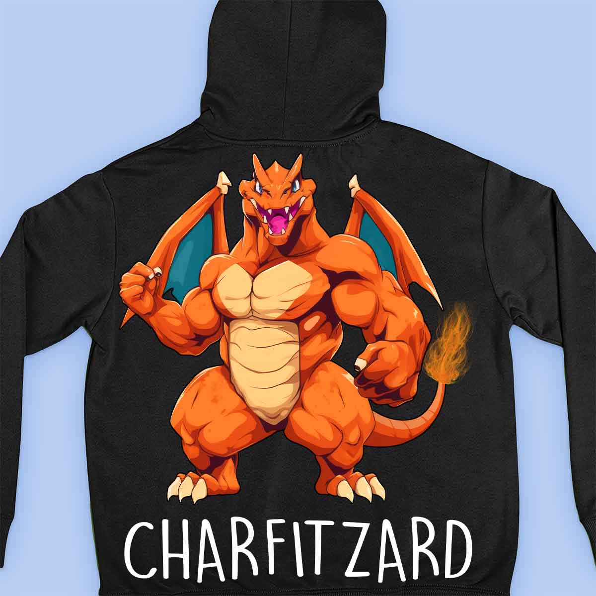 Charfitzard - Sudadera con capucha premium unisex con estampado en la espalda