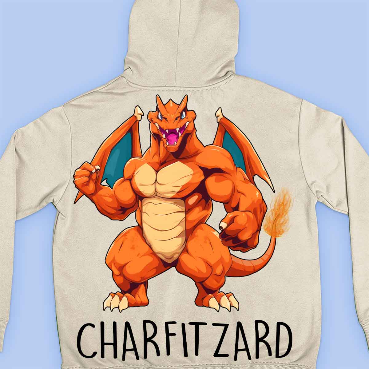 Charfitzard - Sudadera con capucha premium unisex con estampado en la espalda