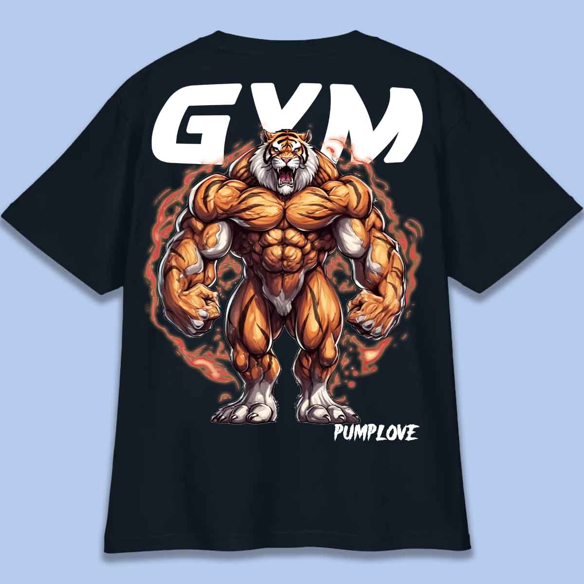 Gym Tiger - Camiseta Oversize Unisex Backprint