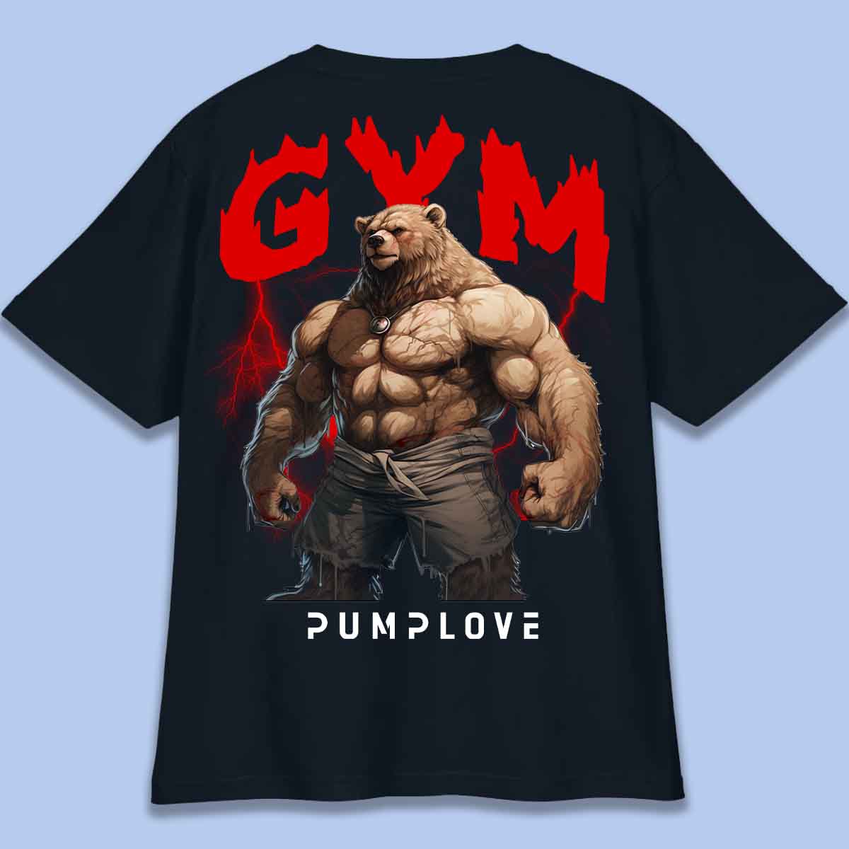 Gym Bear - Camiseta Oversize Unisex Backprint