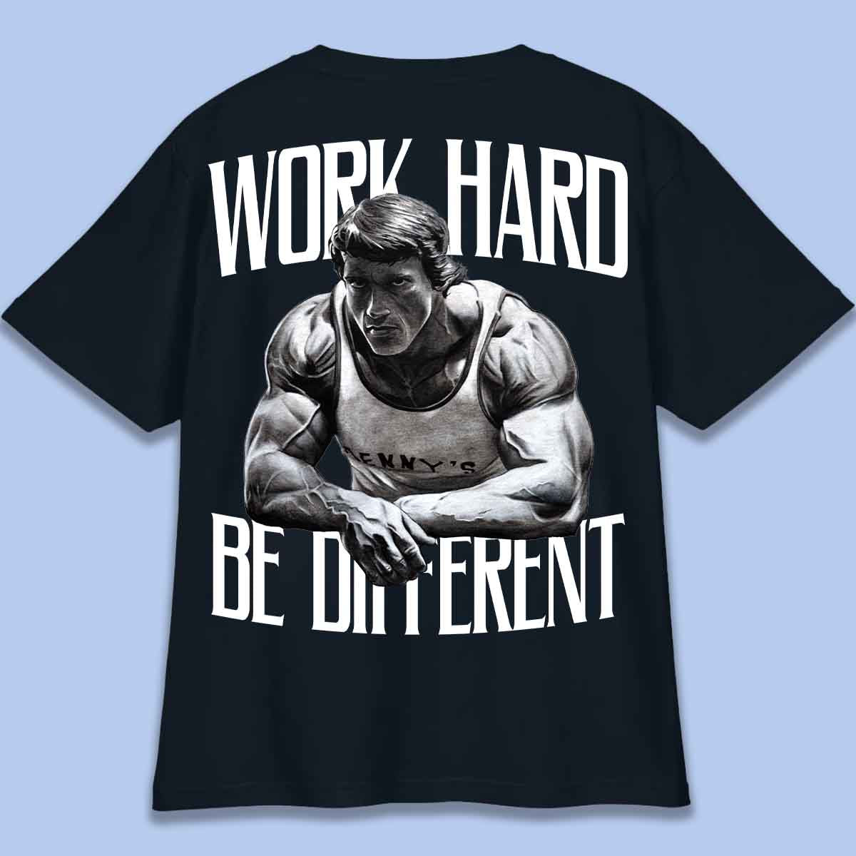 Work Hard - Camiseta Oversize Unisex Backprint