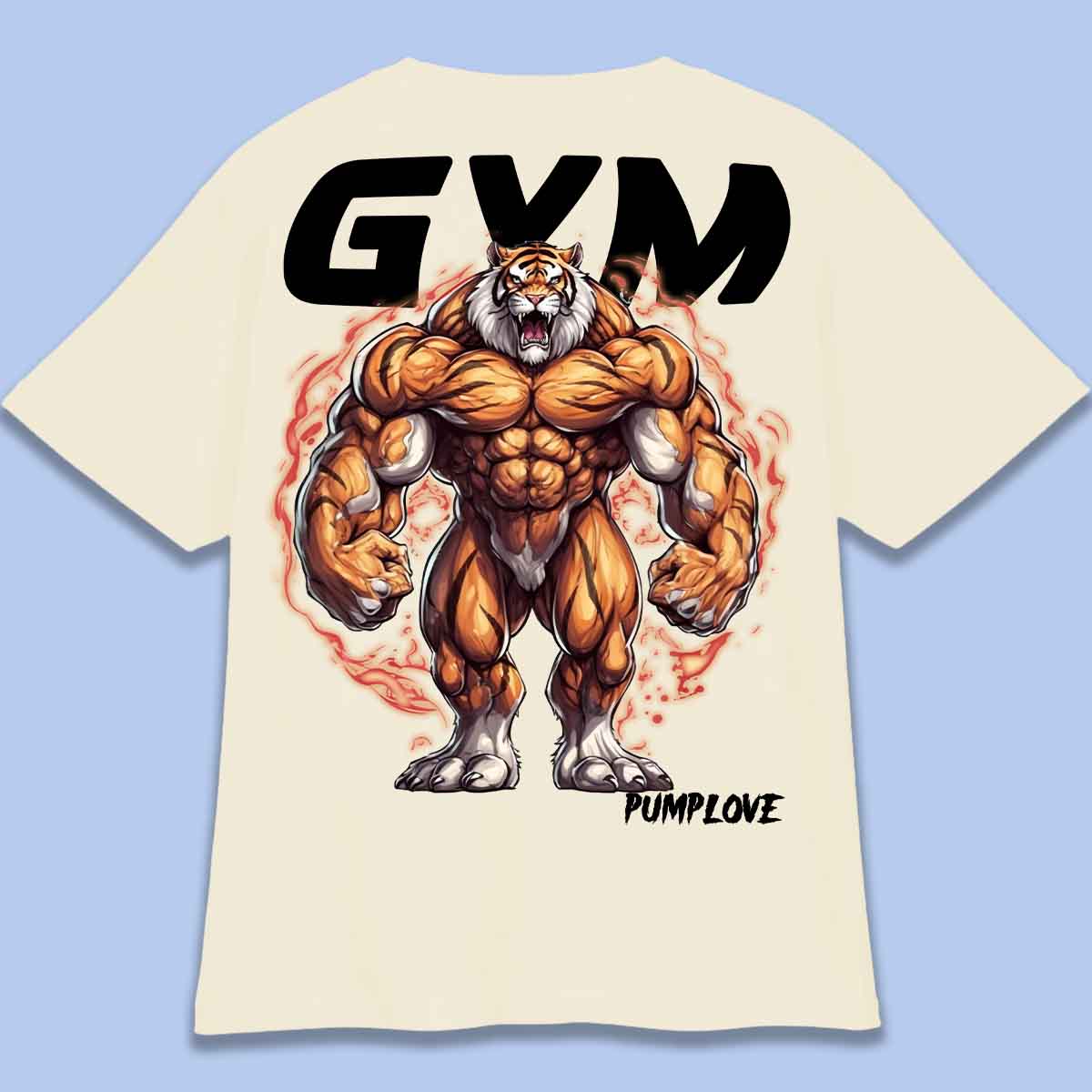 Gym Tiger - Camiseta Oversize Unisex Backprint