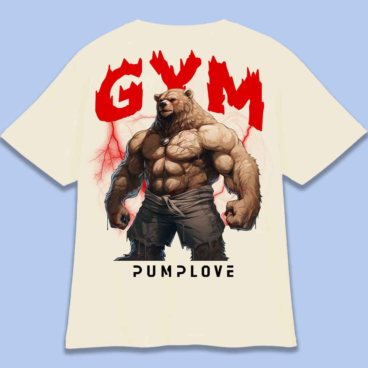 Gym Bear - Camiseta Oversize Unisex Backprint