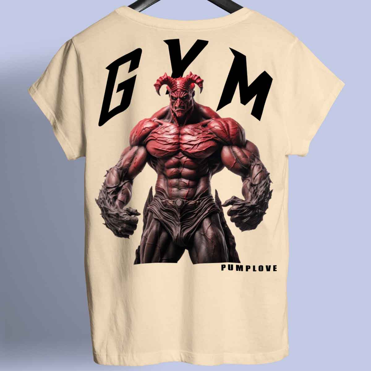 Gym Devil - Camiseta premium unisex con estampado en la espalda