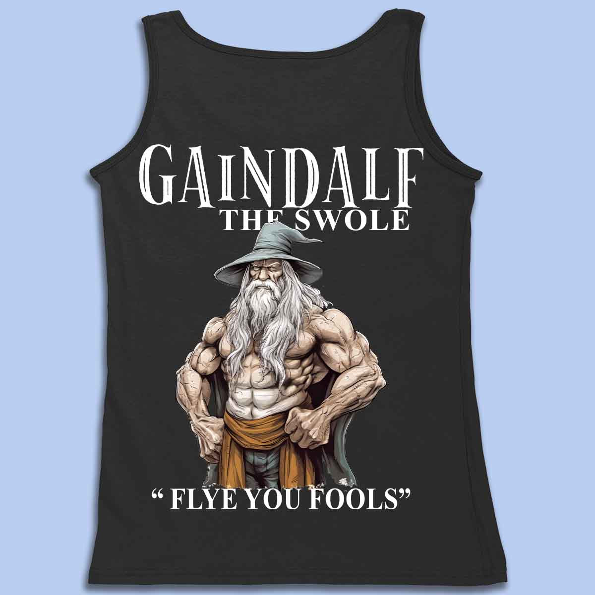 Gaindalf - Camiseta sin mangas premium unisex con estampado en la espalda