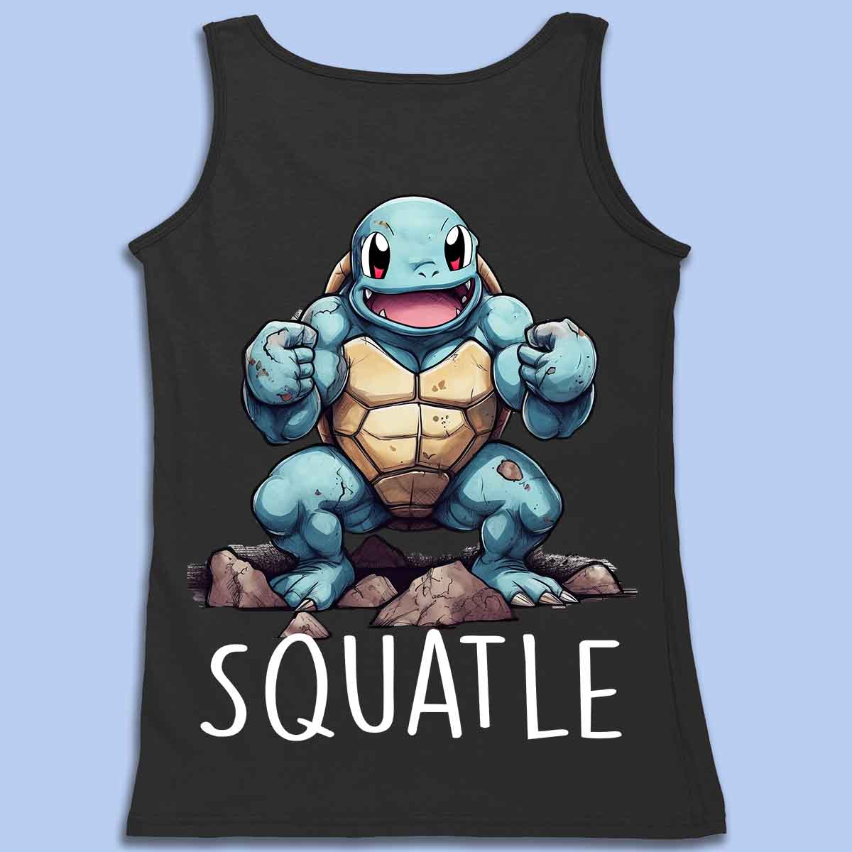 Squirtle - Camiseta sin mangas premium con estampado en la espalda unisex