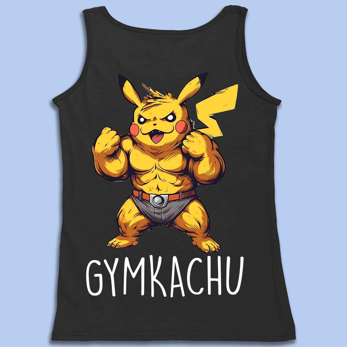 Gymkachu - Camiseta sin mangas premium unisex con estampado en la espalda