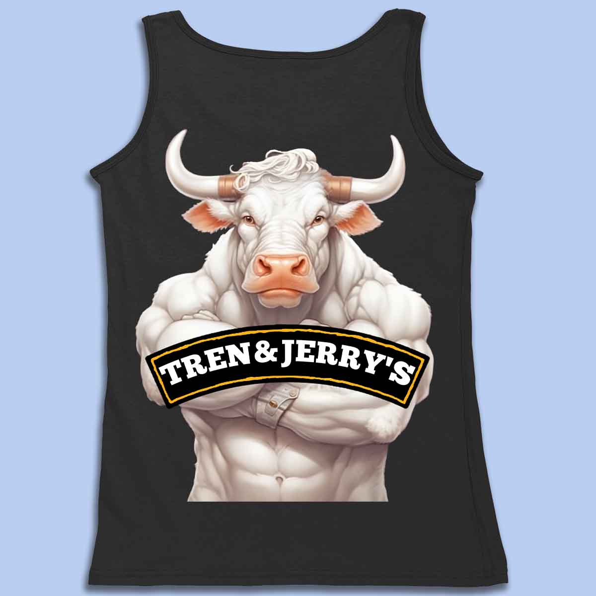 Tren&Jerry's - Camiseta de tirantes premium unisex estampado espalda