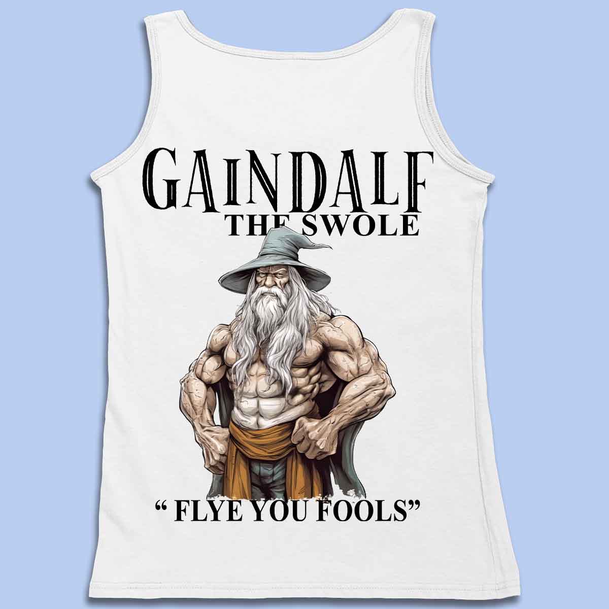 Gaindalf - Camiseta sin mangas premium unisex con estampado en la espalda