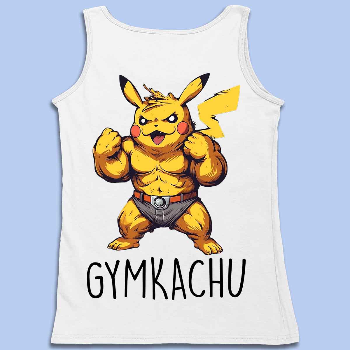 Gymkachu - Camiseta sin mangas premium unisex con estampado en la espalda