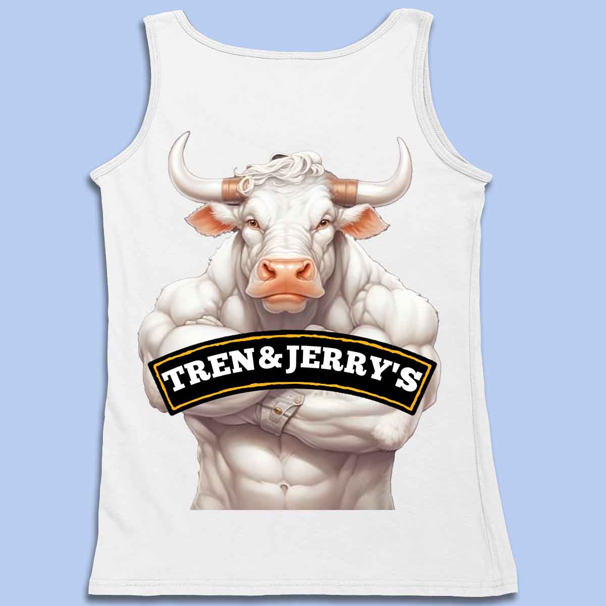 Tren&Jerry's - Camiseta de tirantes premium unisex estampado espalda