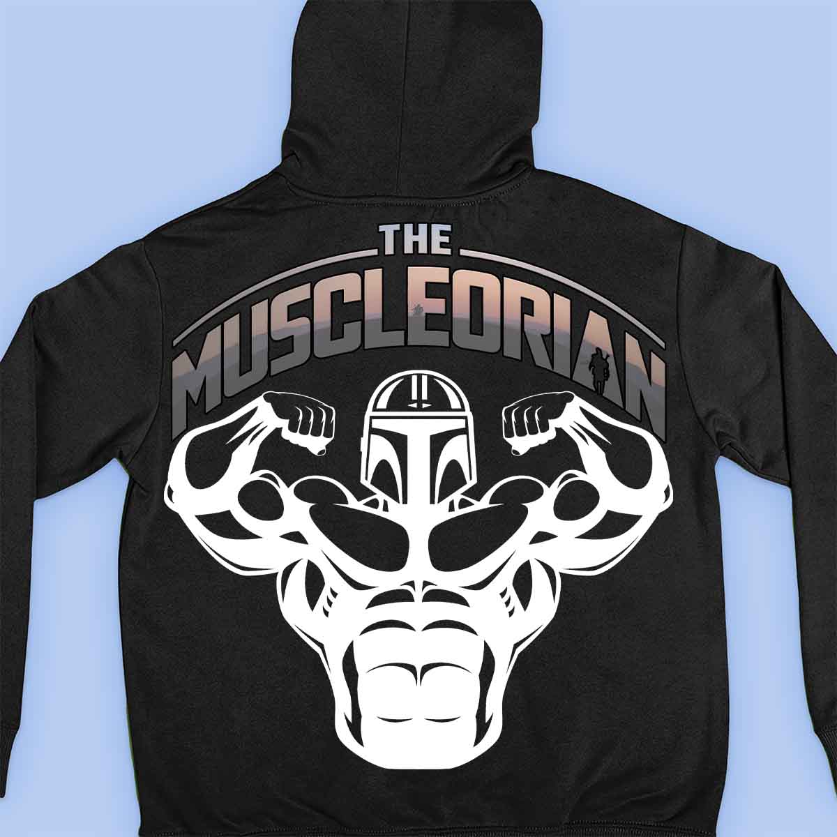 Muscleorian - Sudadera con capucha premium unisex con estampado en la espalda